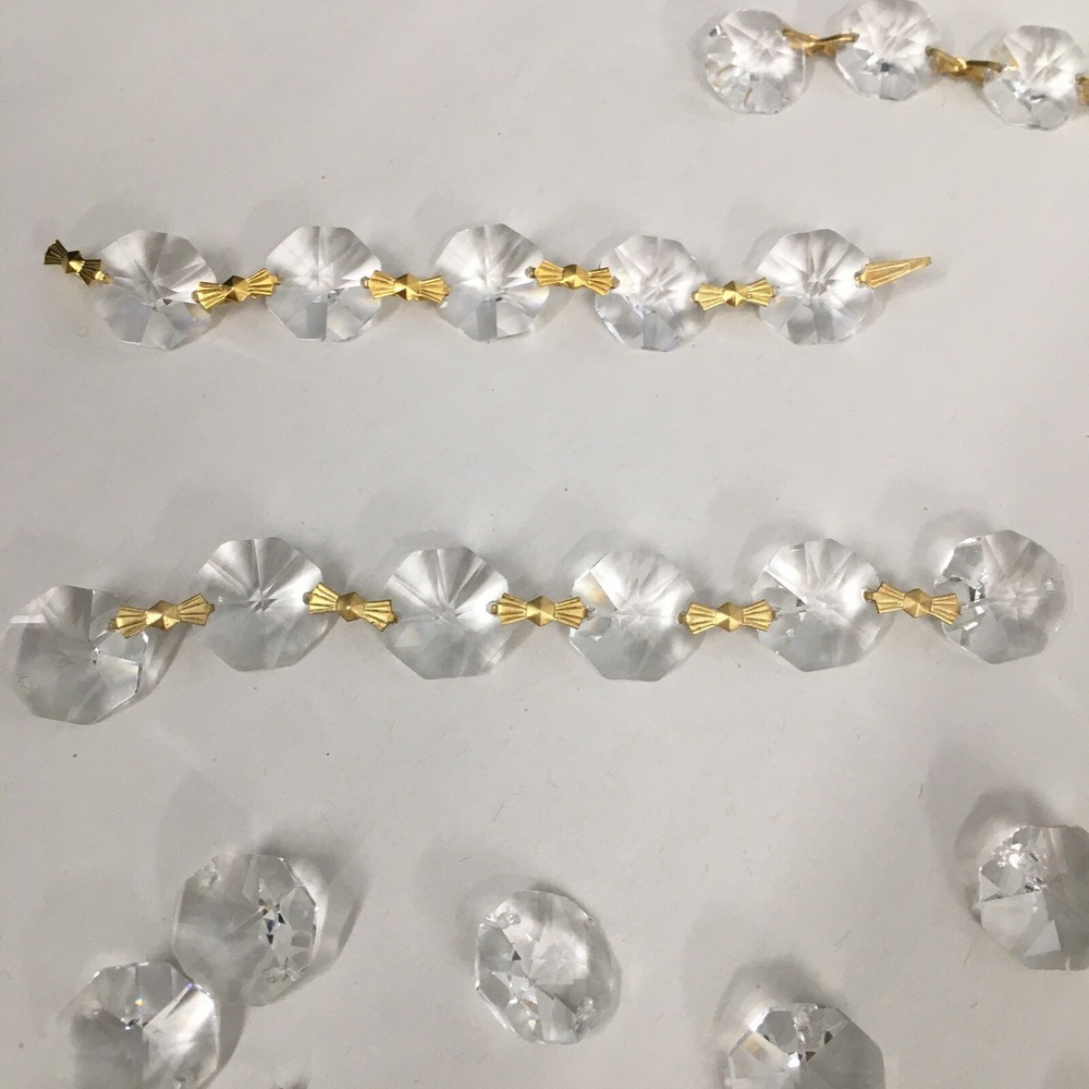 Vintage Glass Chandelier crystal Beads Lot Craft Supplies See Description